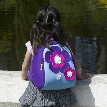 Toddler with Flower Power Backpack