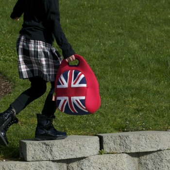 Child with British Invasion Lunch Box