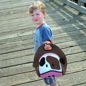 Boy with Holy Cow Lunch Box