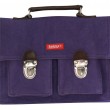 Schoolbag Canvas with Leather - Violet