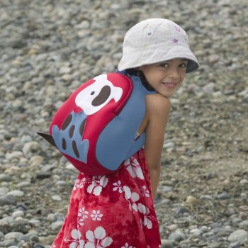 Girl with Go Fetch! Backpack