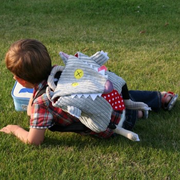 Toddler with BigBos Backpack