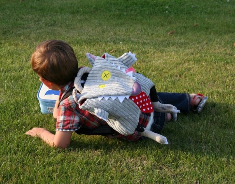 Toddler with BigBos Backpack