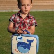 Toddler with Lucas Lunch Box