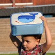 Toddler with Lucas Lunch Box