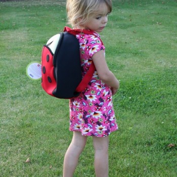 Toddler with Cute As a Bug Backpack