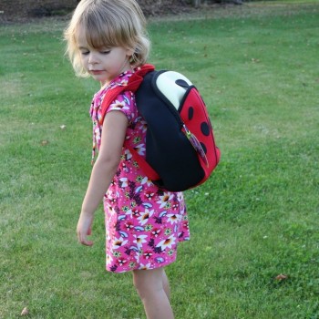 Toddler with Cute As a Bug Backpack