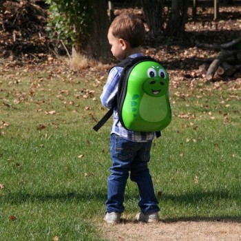 Toddler with P-Rex the Dinosaur Backpack