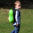 Toddler with P-Rex the Dinosaur Backpack