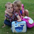 Toddlers with Backpack and Lunch Box