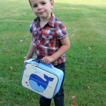 Toddler with Lucas Lunch Box