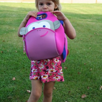 Girl with Blushing Monkey Lunch Box