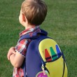 Toddler with Color My World Backpack