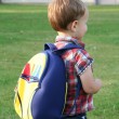 Toddler with Color My World Backpack