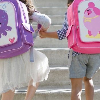 Children with Penelope and Pocchari Backpacks