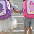 Children with Penelope and Pocchari Backpacks